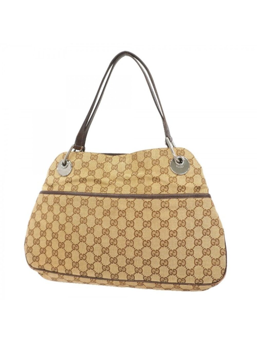 Gucci Tote GG Canvas Beige Silver